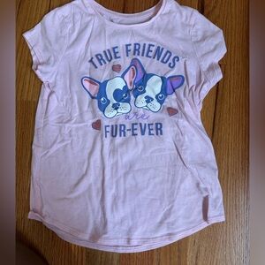 Pink Friends T-Shirt with bulldog